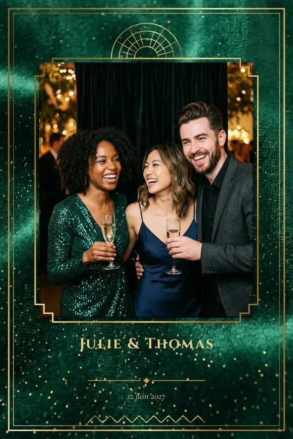 Modèle photobooth « Gatsby émeraude »